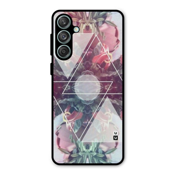 Floral Triangle Metal Back Case for Galaxy M55 5G