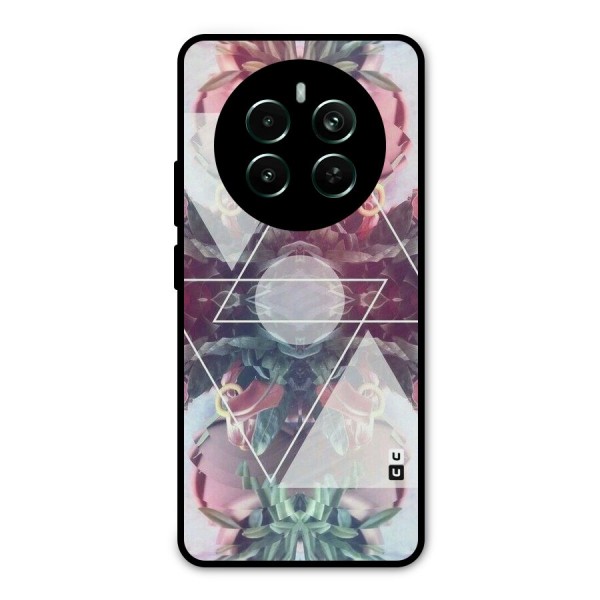 Floral Triangle Metal Back Case for Realme 12 Plus