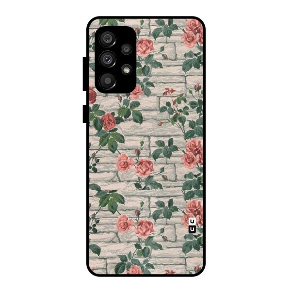 Floral Wall Design Metal Back Case for Galaxy A73 5G