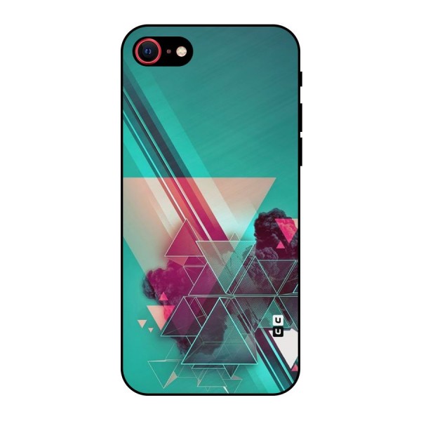 Floroscent Abstract Metal Back Case for iPhone 8