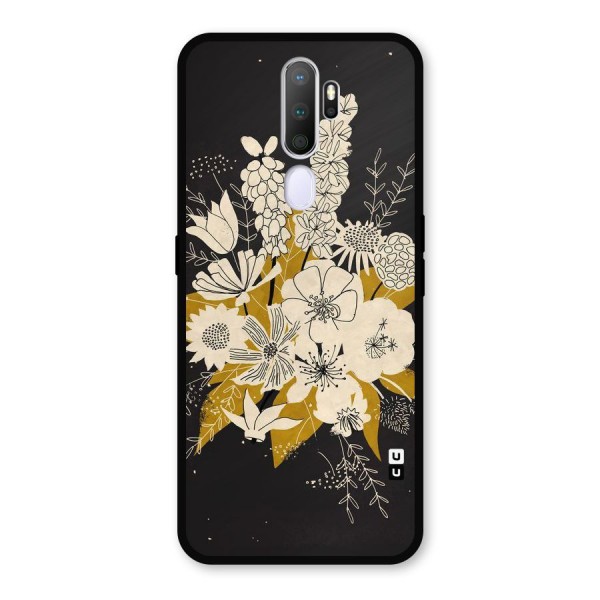 Flower Drawing Metal Back Case for Oppo A9 (2020)