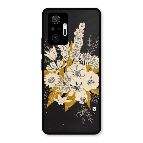 Flower Drawing Metal Back Case for Redmi Note 10 Pro