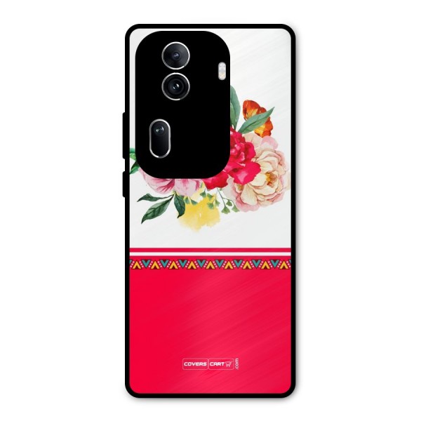 Flower Fusion Metal Back Case for Oppo Reno11 Pro 5G