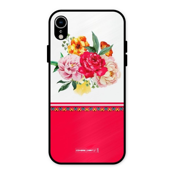 Flower Fusion Metal Back Case for iPhone XR