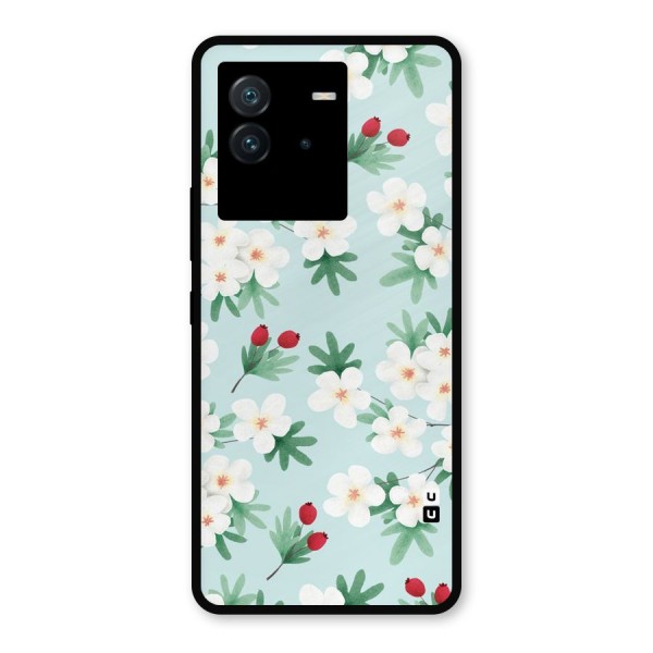 Flowers Pastel Metal Back Case for iQOO Neo 6 5G