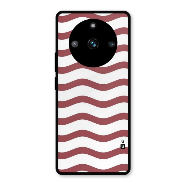 Flowing Stripes Red White Metal Back Case for Realme 11 Pro Plus