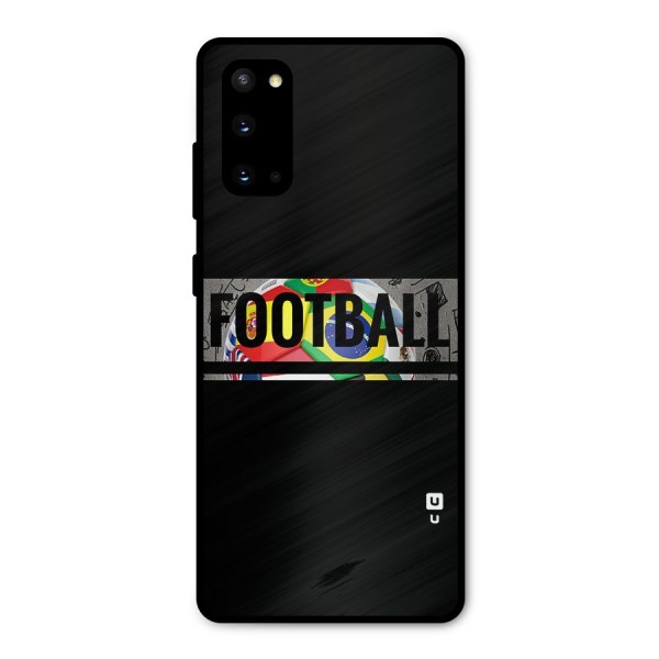 Football Typography Metal Back Case for Galaxy S20