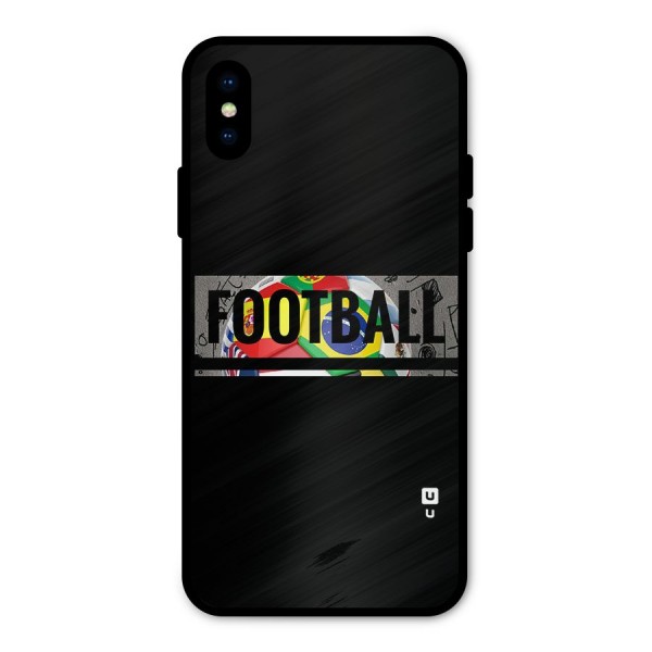 Football Typography Metal Back Case for iPhone X
