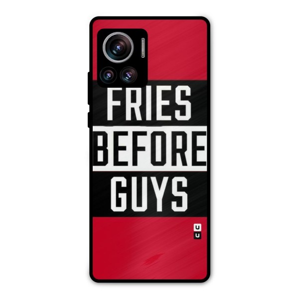 Fries Love Stripes Metal Back Case for Motorola Edge 30 Ultra