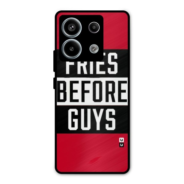 Fries Love Stripes Metal Back Case for Redmi Note 13 Pro 5G