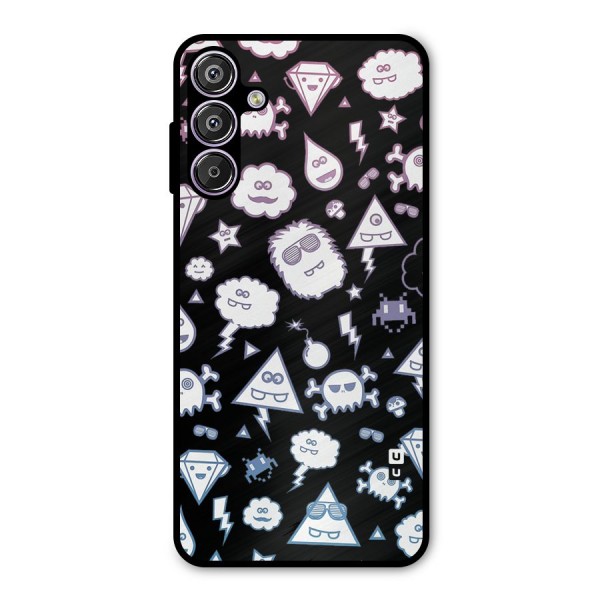 Funny Faces Metal Back Case for Galaxy M15