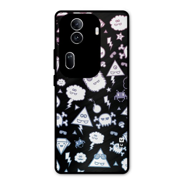 Funny Faces Metal Back Case for Oppo Reno11 Pro 5G