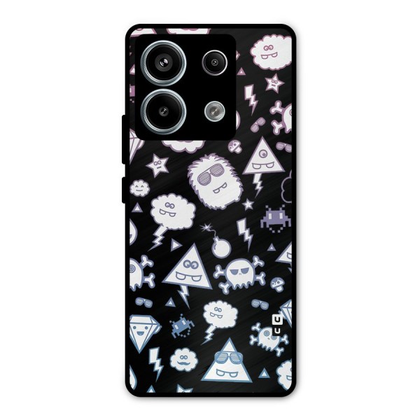 Funny Faces Metal Back Case for Redmi Note 13 Pro 5G