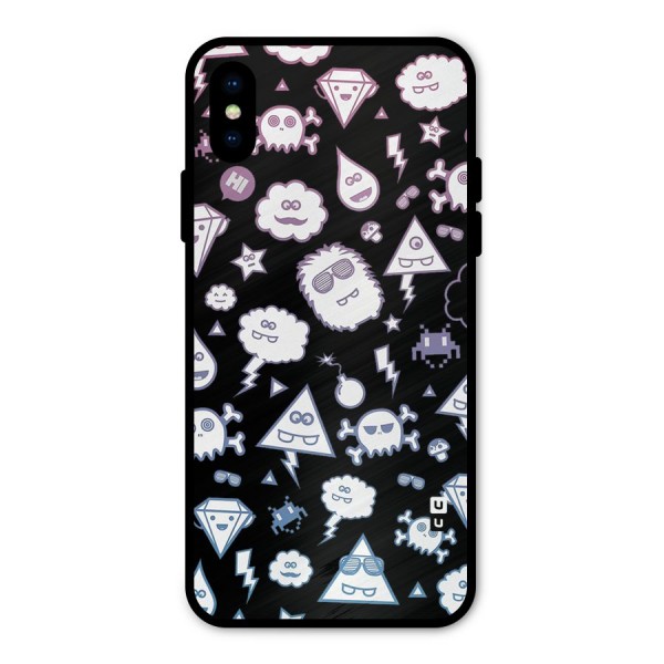 Funny Faces Metal Back Case for iPhone X
