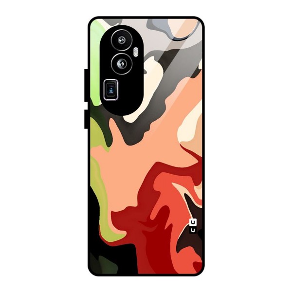 Geometric Abstract Acrylic Oil Pattern Art Glass Back Case for Oppo Reno10 Pro Plus