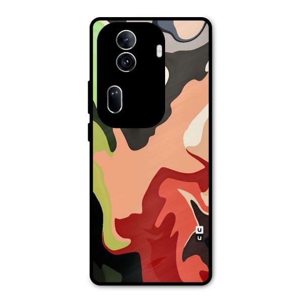 Geometric Abstract Acrylic Oil Pattern Art Metal Back Case for Oppo Reno11 Pro 5G