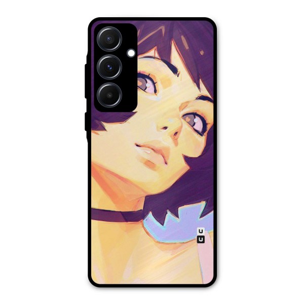 Girl Face Art Metal Back Case for Galaxy A55