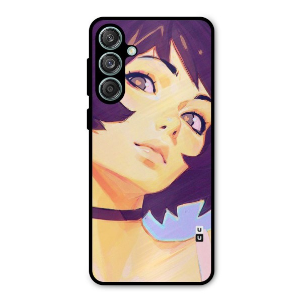 Girl Face Art Metal Back Case for Galaxy M55 5G