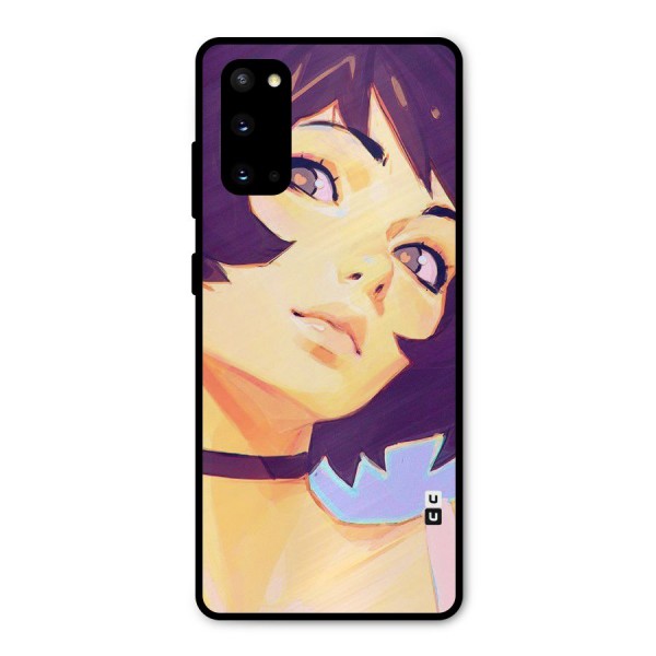 Girl Face Art Metal Back Case for Galaxy S20