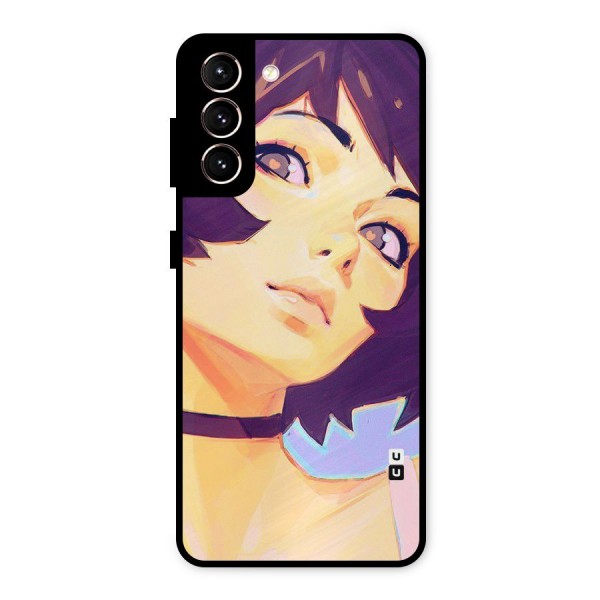 Girl Face Art Metal Back Case for Galaxy S21 5G