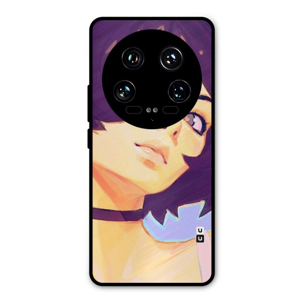 Girl Face Art Metal Back Case for Xiaomi 14 Ultra