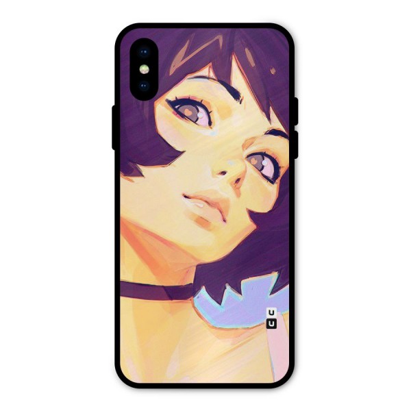Girl Face Art Metal Back Case for iPhone X