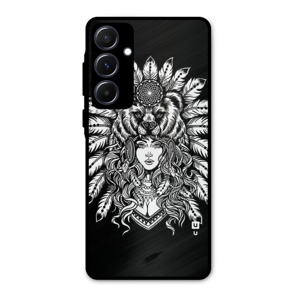 Girl Pattern Art Metal Back Case for Galaxy A55