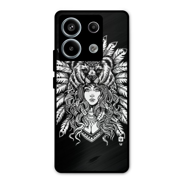 Girl Pattern Art Metal Back Case for Redmi Note 13 Pro 5G