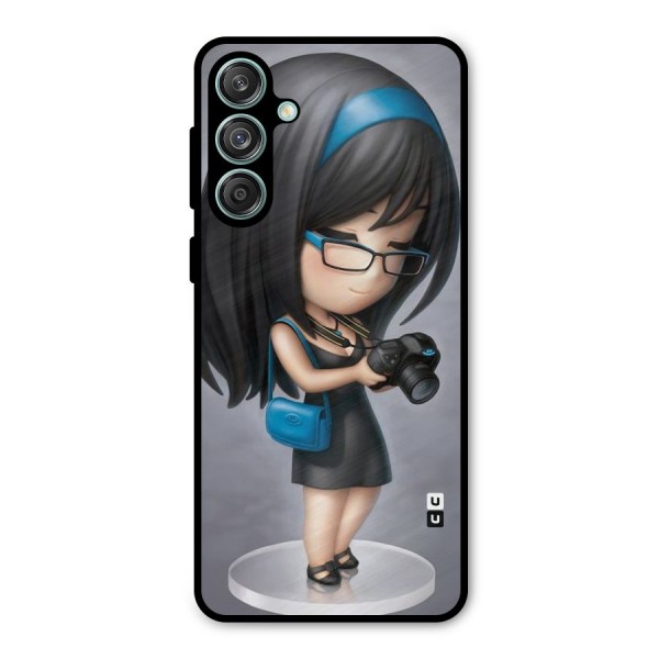 Girl With Camera Metal Back Case for Galaxy M55 5G