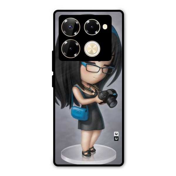Girl With Camera Metal Back Case for Infinix Note 40 Pro