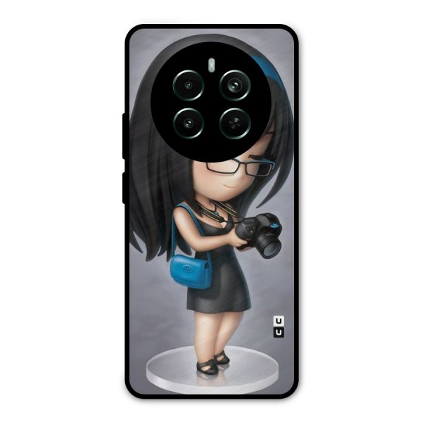 Girl With Camera Metal Back Case for Realme 12 Plus
