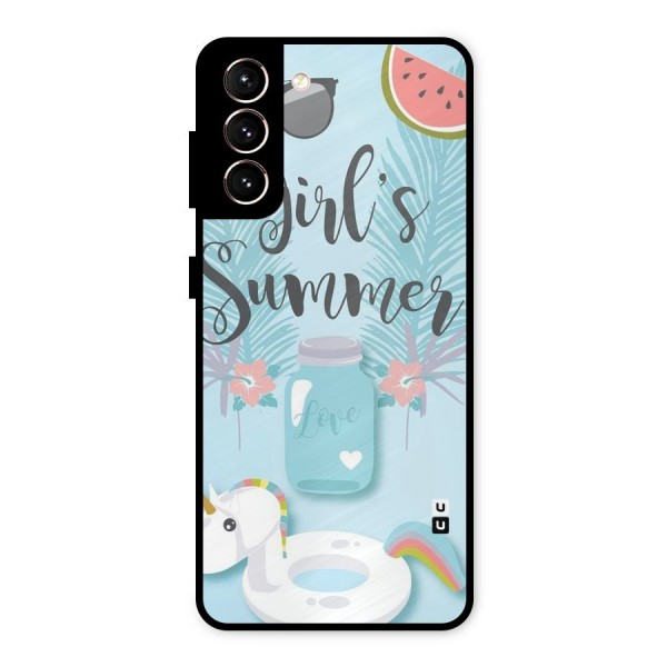 Girls Summer Metal Back Case for Galaxy S21 5G