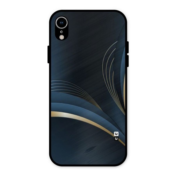 Gold Blue Beauty Metal Back Case for iPhone XR