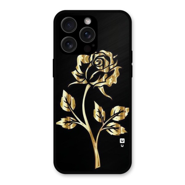 Gold Rose Metal Back Case for iPhone 15 Pro Max