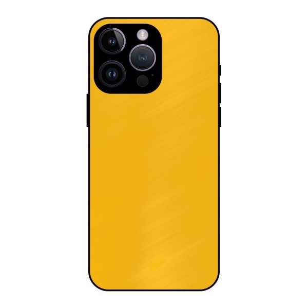 Gold Yellow Metal Back Case for iPhone 14 Pro Max