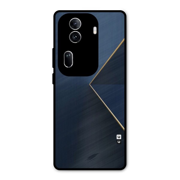 Golden Blue Triangle Metal Back Case for Oppo Reno11 Pro 5G