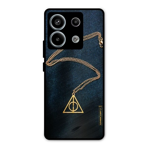 Golden Chain Metal Back Case for Redmi Note 13 Pro 5G
