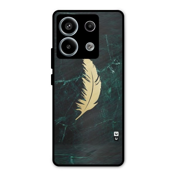 Golden Feather Metal Back Case for Redmi Note 13 Pro 5G