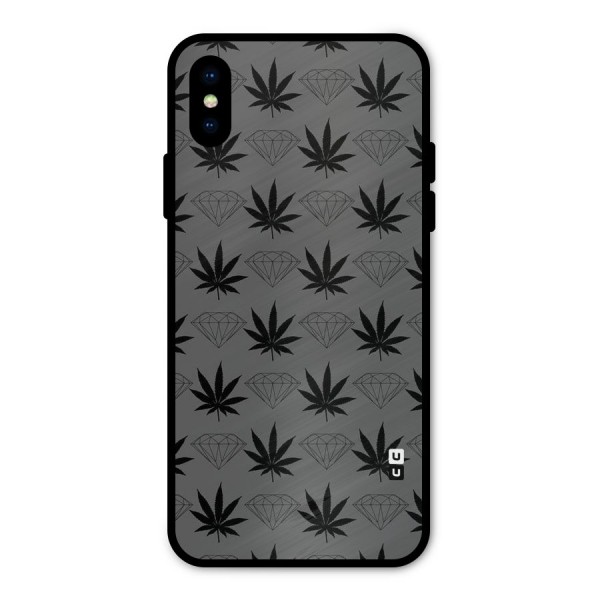 Grass Diamond Metal Back Case for iPhone X