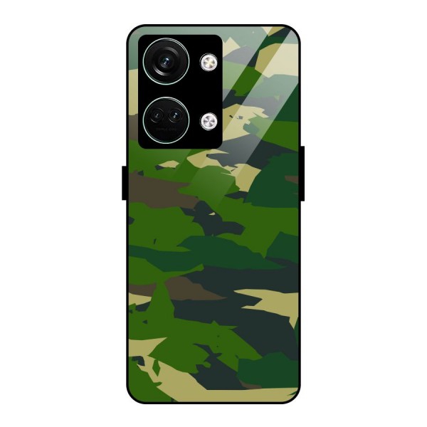 Green Camouflage Army Glass Back Case for Oneplus Nord 3