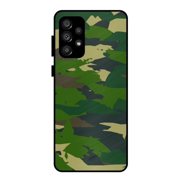 Green Camouflage Army Metal Back Case for Galaxy A73 5G