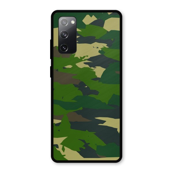 Green Camouflage Army Metal Back Case for Galaxy S20 FE
