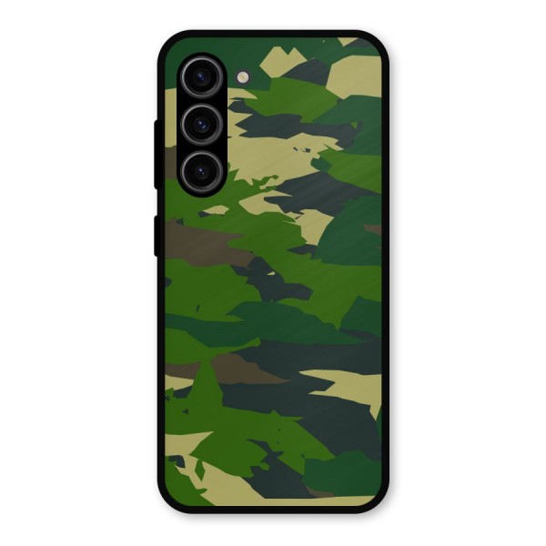 Green Camouflage Army Metal Back Case for Galaxy S23