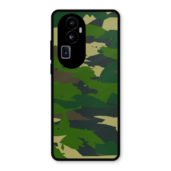 Green Camouflage Army Metal Back Case for Oppo Reno10 Pro Plus