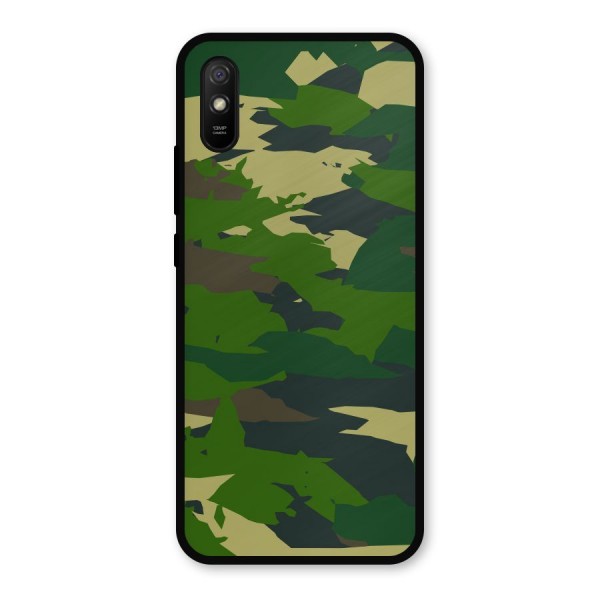 Green Camouflage Army Metal Back Case for Redmi 9i