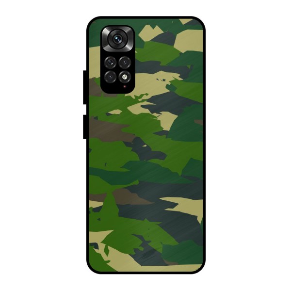 Green Camouflage Army Metal Back Case for Redmi Note 11 Pro