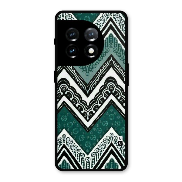 Green Chevron Metal Back Case for OnePlus 11
