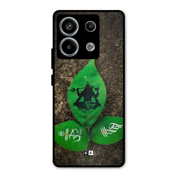 Green Leaf Shiva Metal Back Case for Redmi Note 13 Pro 5G