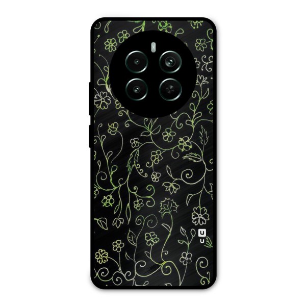 Green Leaves Metal Back Case for Realme 12 Plus