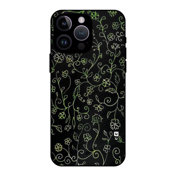 Green Leaves Metal Back Case for iPhone 14 Pro Max
